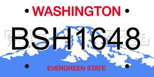BSH1648 Washington License Plate
