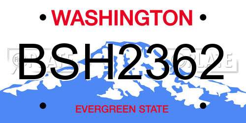 BSH2362 Washington License Plate