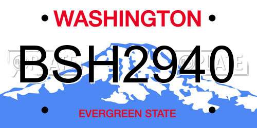 BSH2940 Washington License Plate