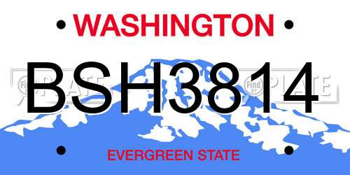 BSH3814 Washington License Plate