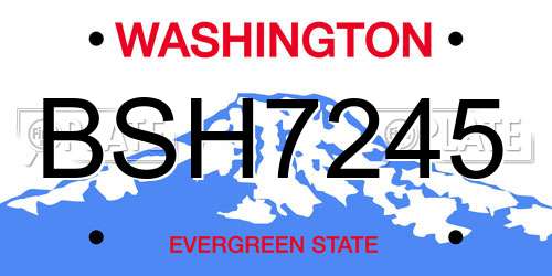 BSH7245 Washington License Plate
