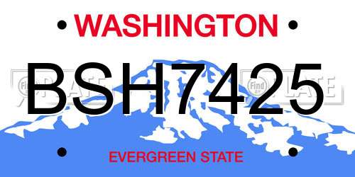 BSH7425 Washington License Plate
