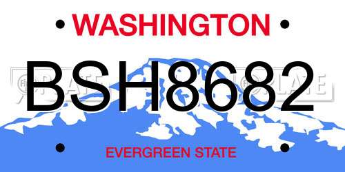 BSH8682 Washington License Plate