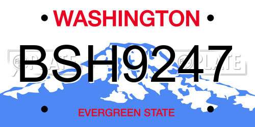 BSH9247 Washington License Plate