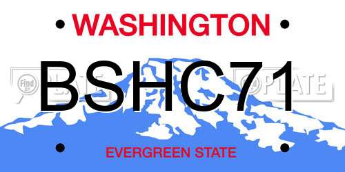 BSHC71 Washington License Plate