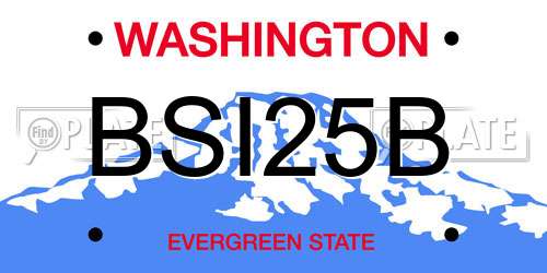 BSI25B Washington License Plate