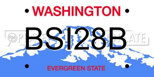 BSI28B Washington License Plate