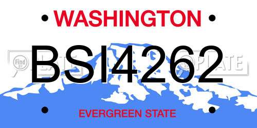 BSI4262 Washington License Plate
