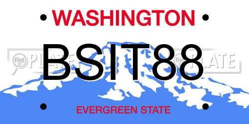 BSIT88 Washington License Plate