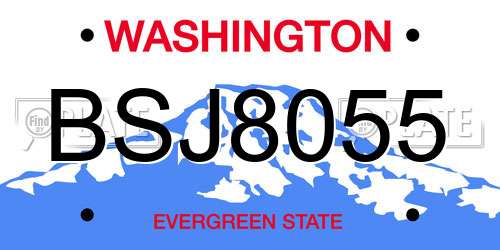 BSJ8055 Washington License Plate