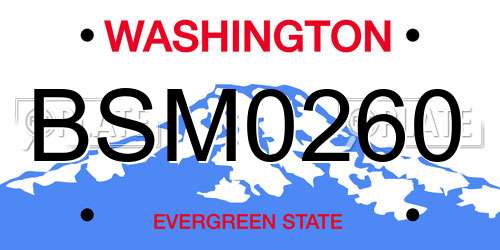 BSM0260 Washington License Plate