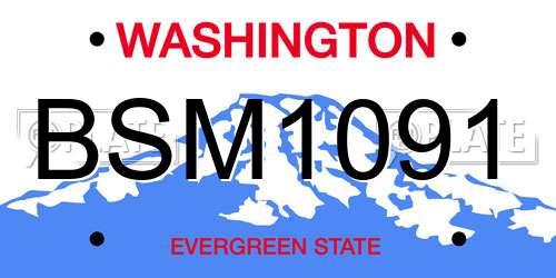 BSM1091 Washington License Plate