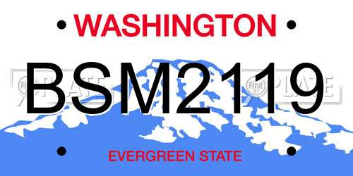 BSM2119 Washington License Plate