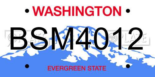 BSM4012 Washington License Plate