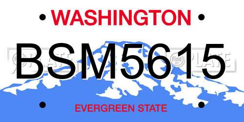 BSM5615 Washington License Plate