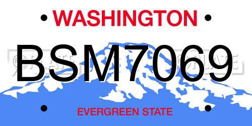 BSM7069 Washington License Plate