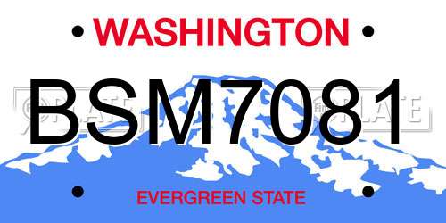 BSM7081 Washington License Plate