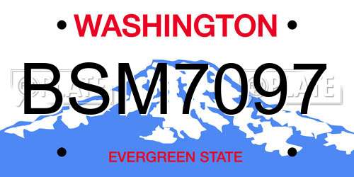 BSM7097 Washington License Plate
