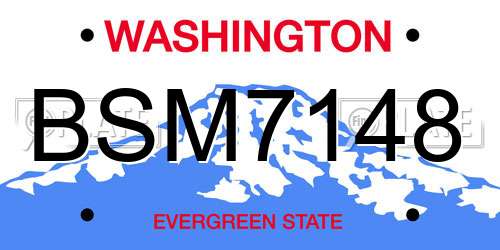 BSM7148 Washington License Plate