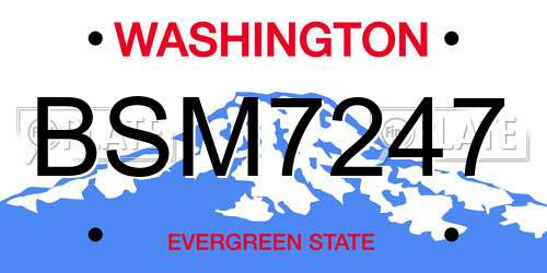 BSM7247 Washington License Plate