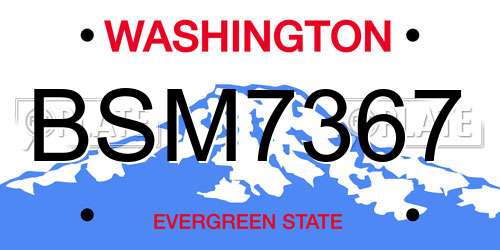 BSM7367 Washington License Plate
