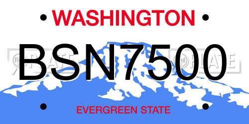 BSN7500 Washington License Plate