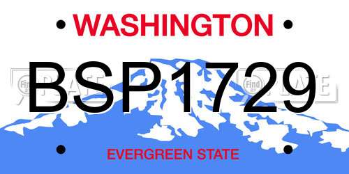 BSP1729 Washington License Plate
