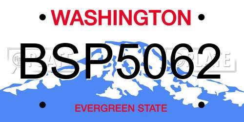 BSP5062 Washington License Plate