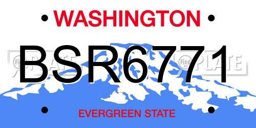 BSR6771 Washington License Plate