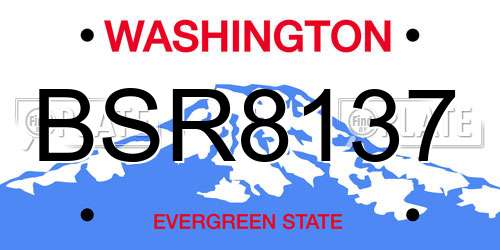 BSR8137 Washington License Plate
