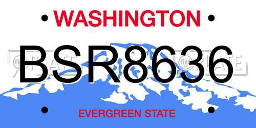 BSR8636 Washington License Plate