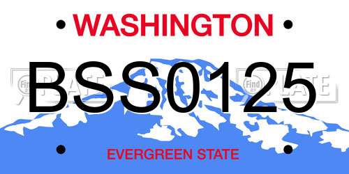 BSS0125 Washington License Plate