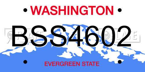 BSS4602 Washington License Plate
