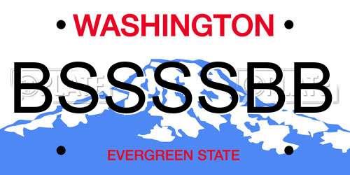 BSSSSBB Washington License Plate