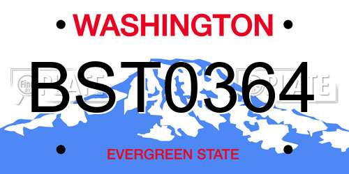 BST0364 Washington License Plate