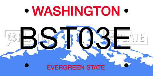 BST03E Washington License Plate