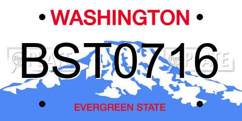 BST0716 Washington License Plate