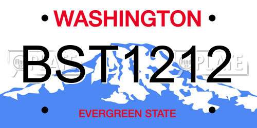 BST1212 Washington License Plate