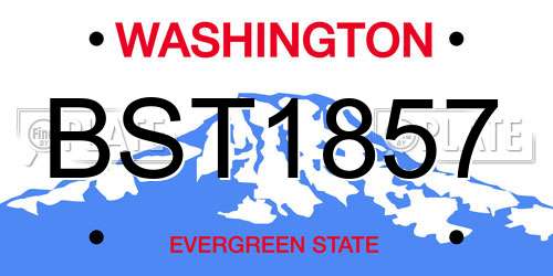 BST1857 Washington License Plate