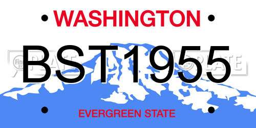 BST1955 Washington License Plate