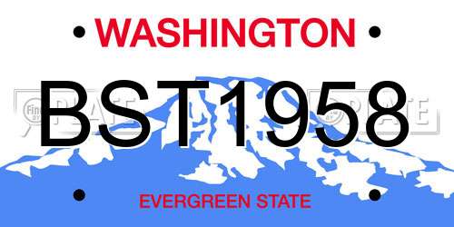 BST1958 Washington License Plate