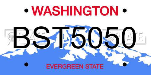 BST5050 Washington License Plate