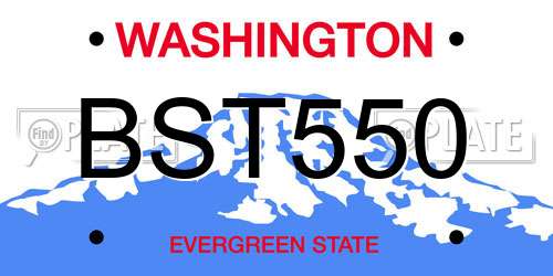 BST550 Washington License Plate