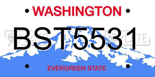 BST5531 Washington License Plate