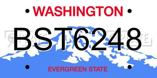 BST6248 Washington License Plate