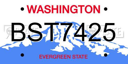 BST7425 Washington License Plate