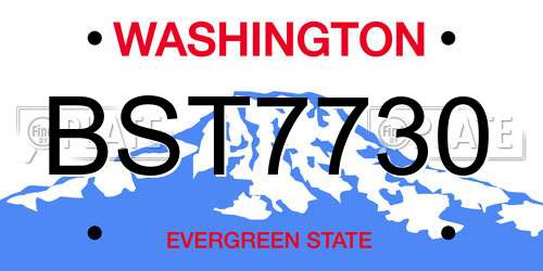 BST7730 Washington License Plate
