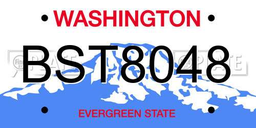 BST8048 Washington License Plate