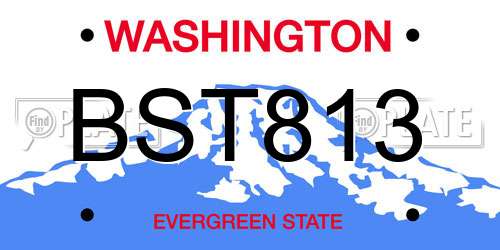 BST813 Washington License Plate