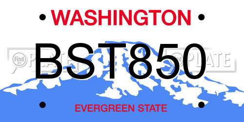 BST850 Washington License Plate